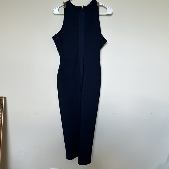 Navy Blue Akira dress with beaded and gold details - Picture 3 of 6
